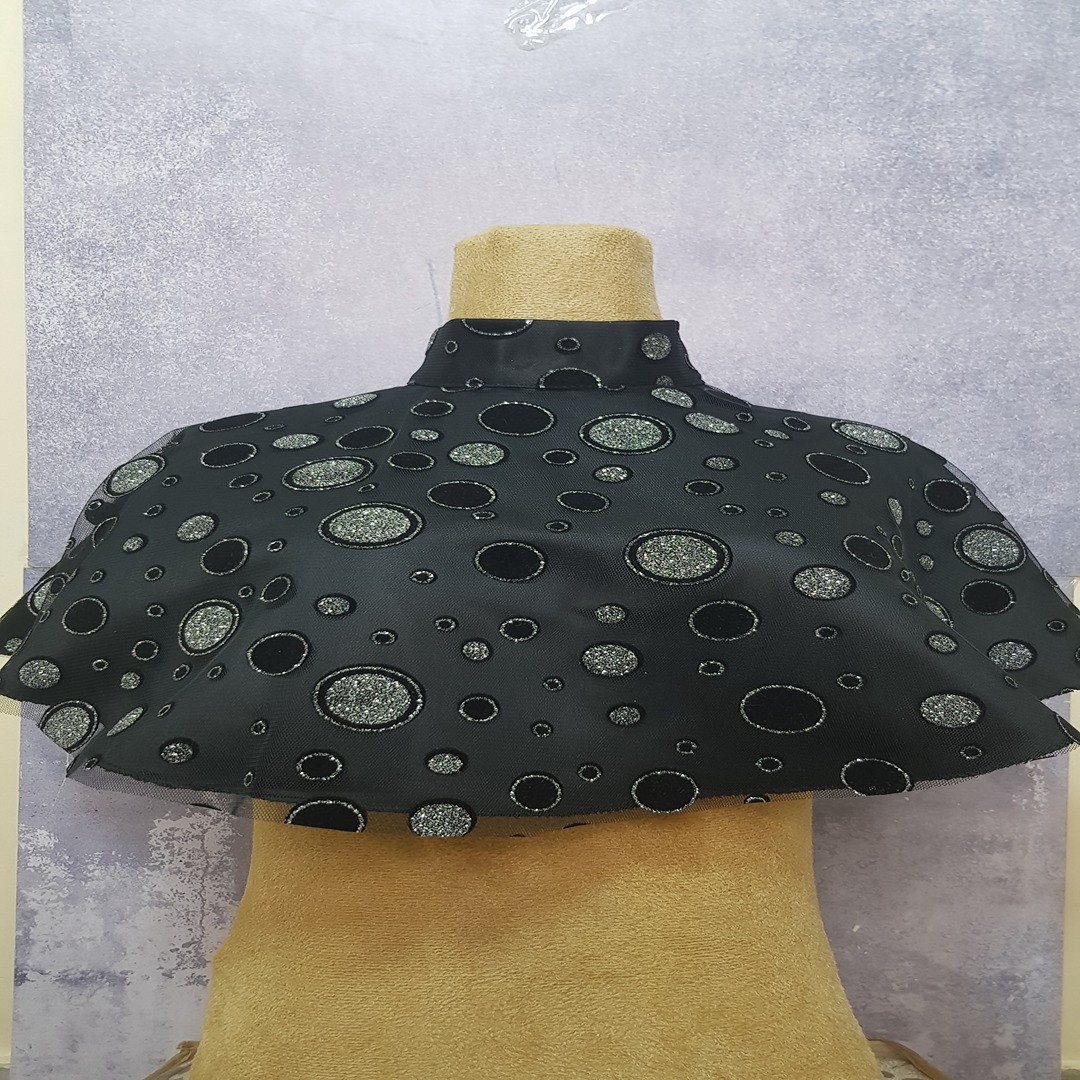 یقه حجاب مشکی تور