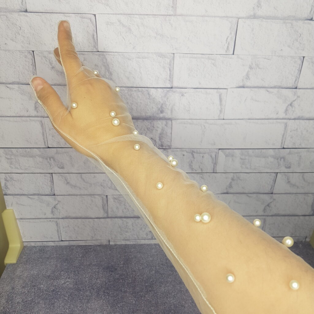 دستکش تور مرواریدی