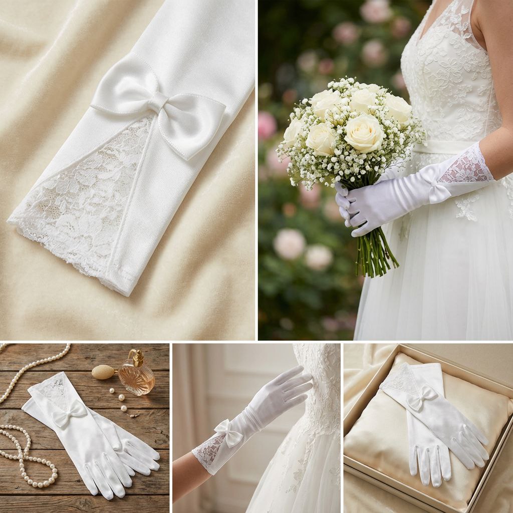 دستکش سفید مجلسی - تصویر 4